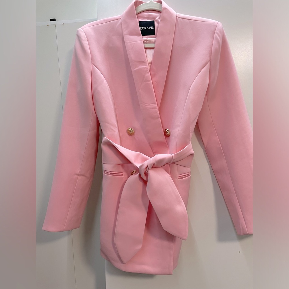 BARBIE pink BRAND NEW Blazer! Gold buttons. Lined. Optional sash for fitted look